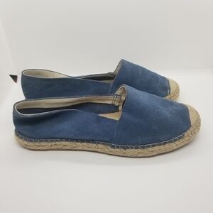 Fabiolas blue suede espadrille flat loafers EU 38